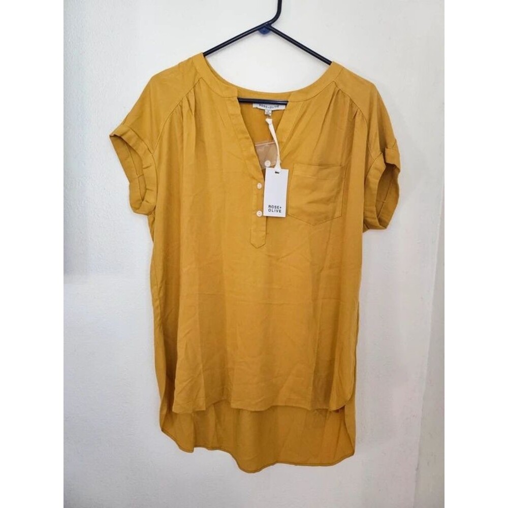 Olive and Rose  mustard Fall top. Minimalist staple piece oversized